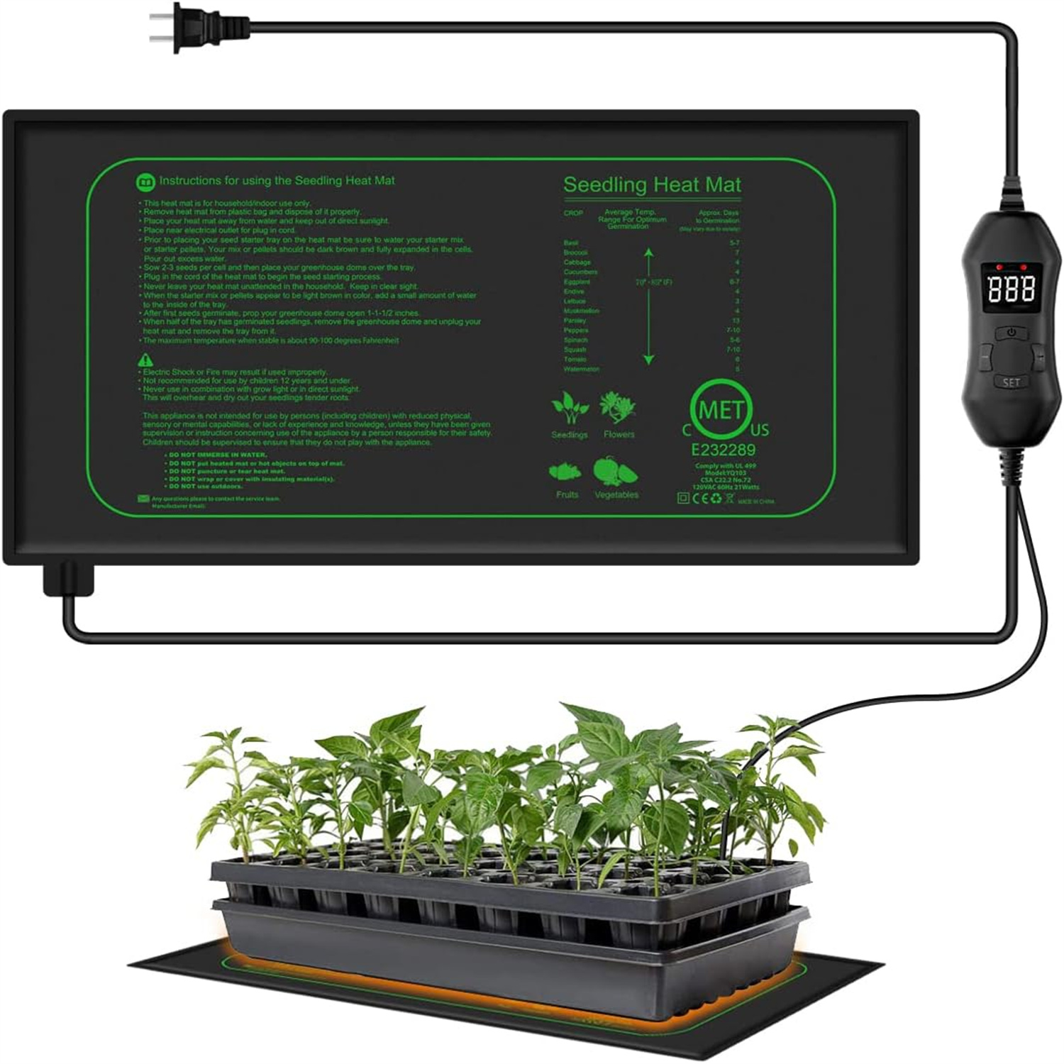 Seedling Heat Mat - Tapete Térmico para Sementes com Termostato