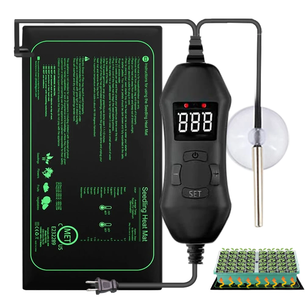 Seedling Heat Mat - 50w ue-eua/reino unido/au termostato ajustável mudas